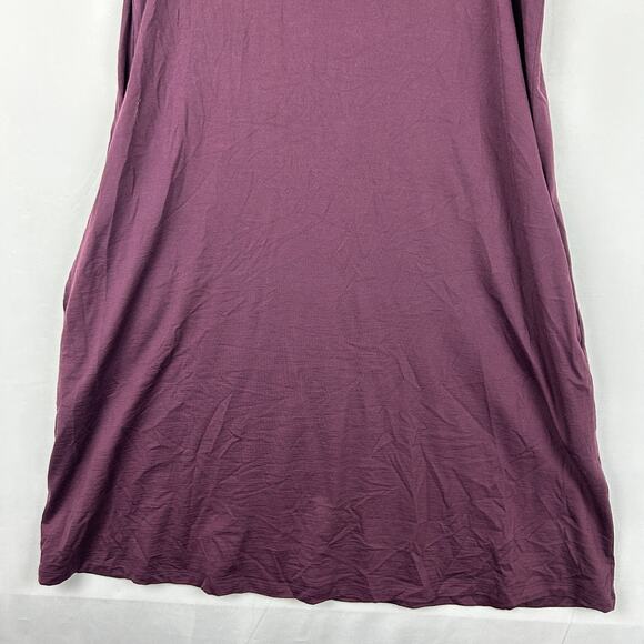 Wool& WoolAnd Maggie Merino Wool Swing Dress Short Sleeve Purple Women's L Long - Picture 3 of 8